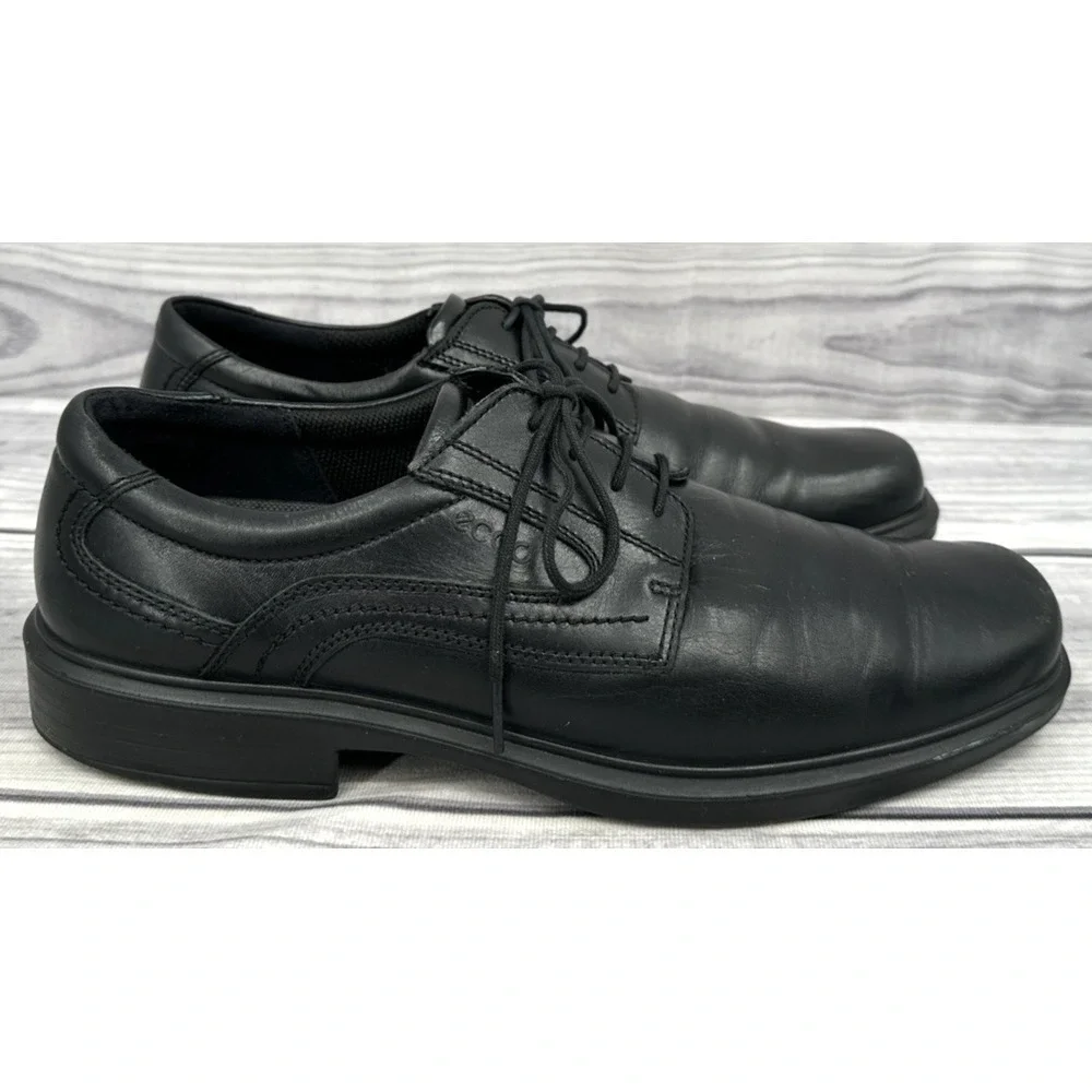 ECCO HELSINKI SQUARE TOE OXFORD DRESS SHOES Men's Size EU 45 /US 11 - 11.5 BLACK